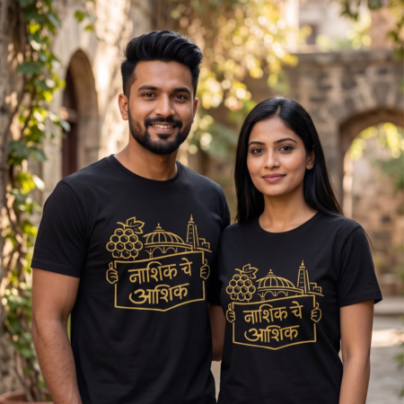 Unisex Regular Cotton T-Shirt – “Nashikche Aashik” | “नाशिक चे आशिक”